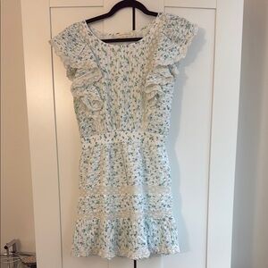 LoveShackFancy Floral Ruffle Mini Dress